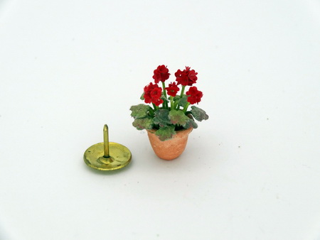 Handmade 24th Scale Red Geranium (image for) Handmade 24th Scale Red Geranium